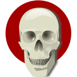 Download free red round skull icon